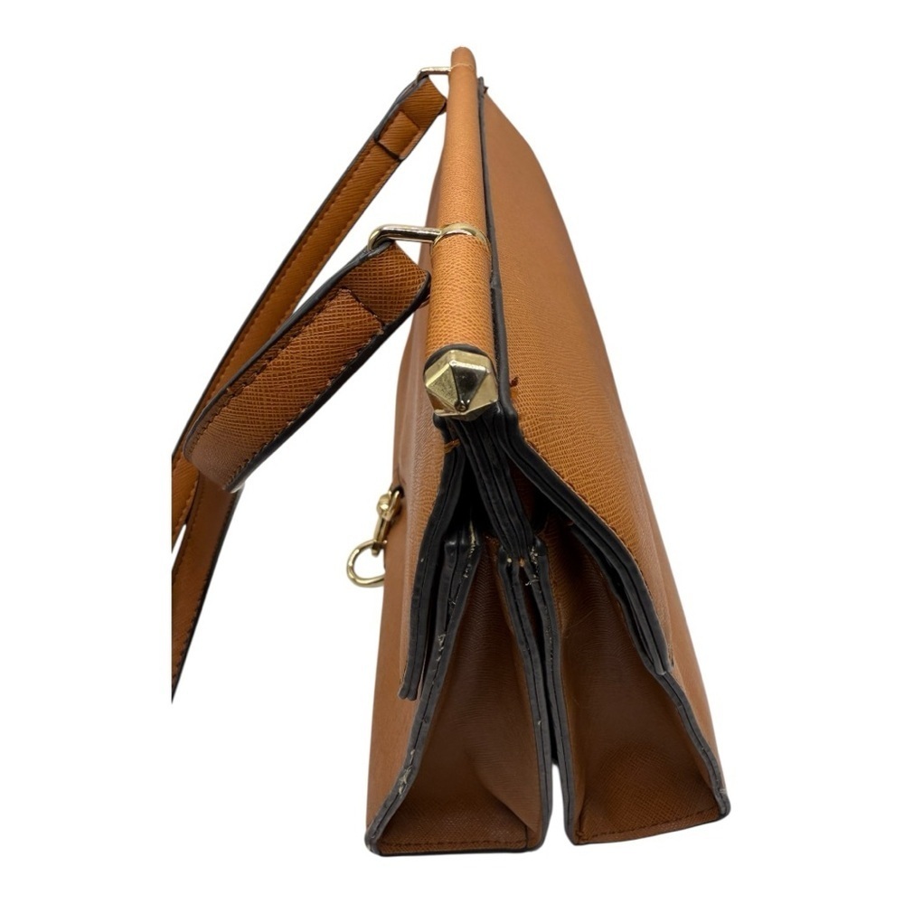 Lionel Brittany Cognac Vegan Leather Purse Saddlebag Crossbody - Picture 3 of 8